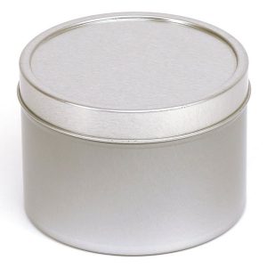Silberne runde Kerzendose - 400ml - Single
