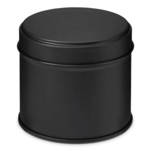 Boîte à bougie ronde noire avec joint latéral soudé – 250 ml