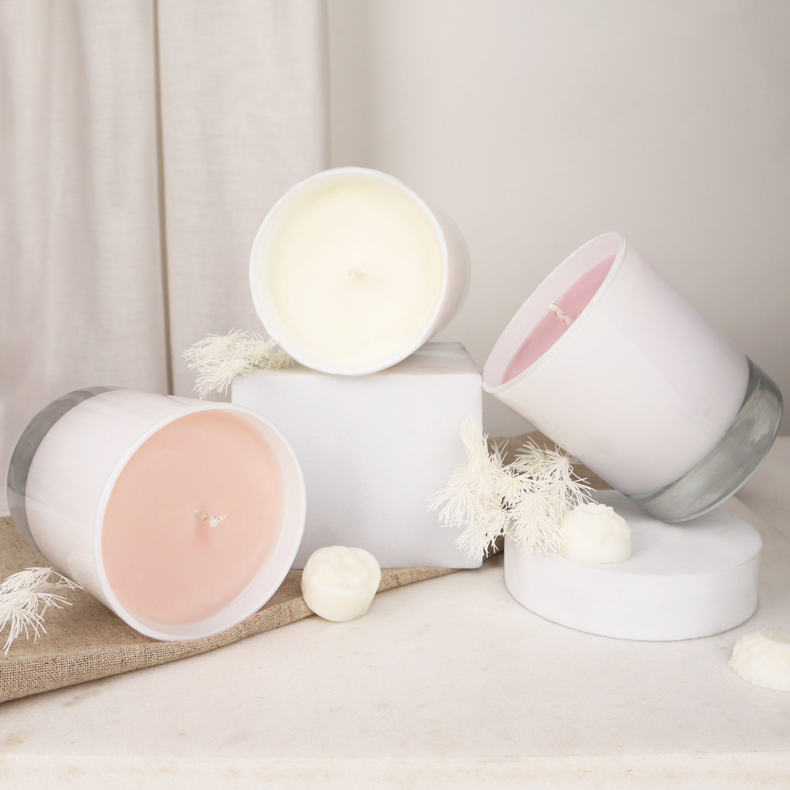 Karen 30cl Candle Glass Gloss White Single Glass Cosy Owl