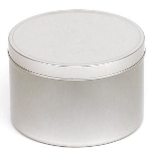 Silver Round Candle Tin - 250ml -Single