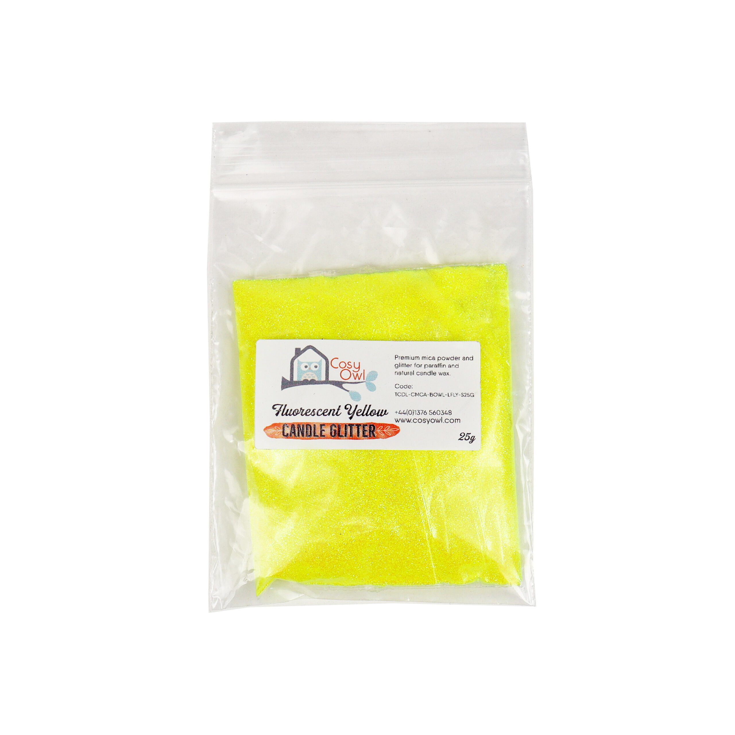 Fluorescencyjny żółty brokat do świec 2 Fluorescent Yellow Candle Glitter - obrazek 2