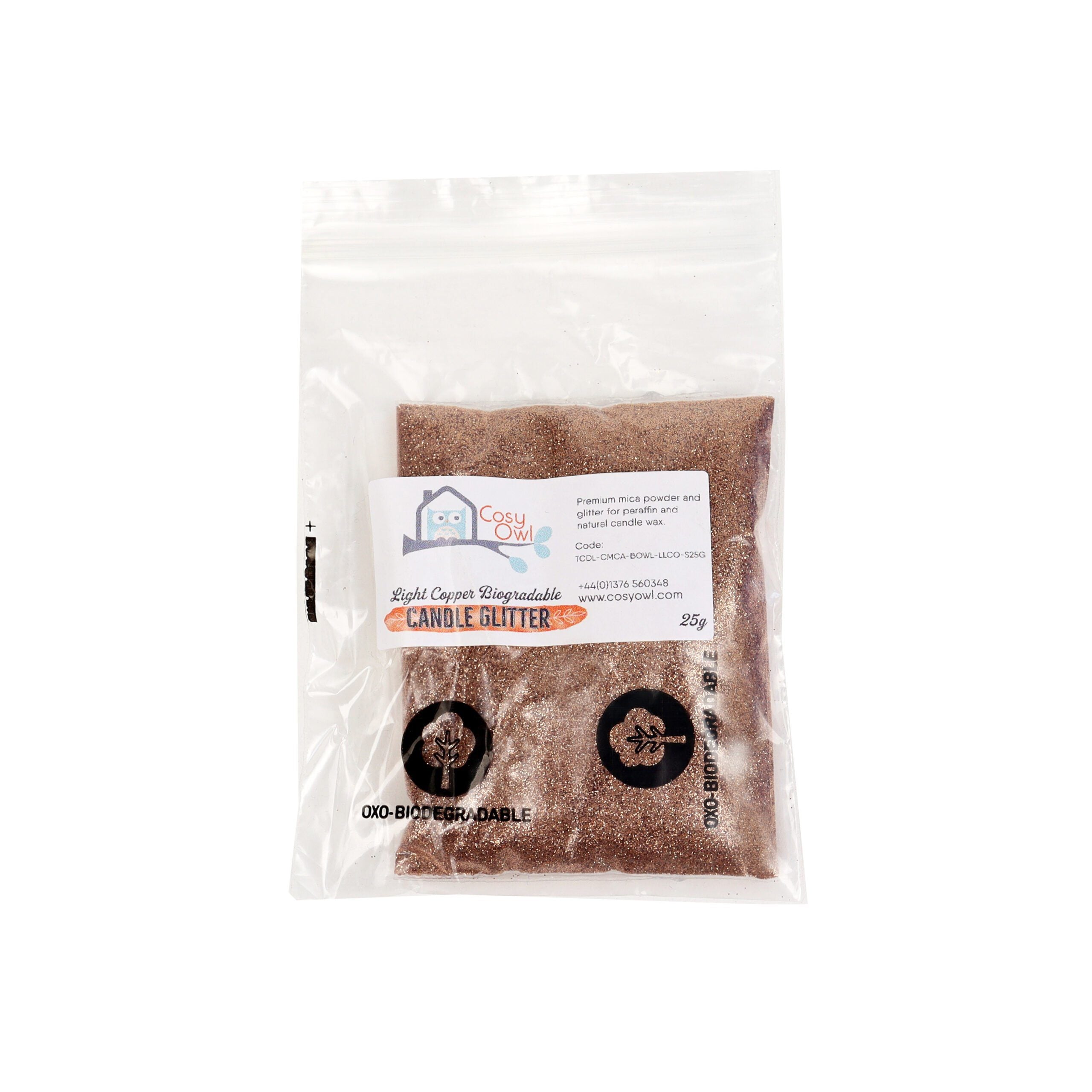 Világos Réz Biológiailag Lebomló Gyertya Csillám 2 Light Copper Biodegradable Candle Glitter – Kép 2