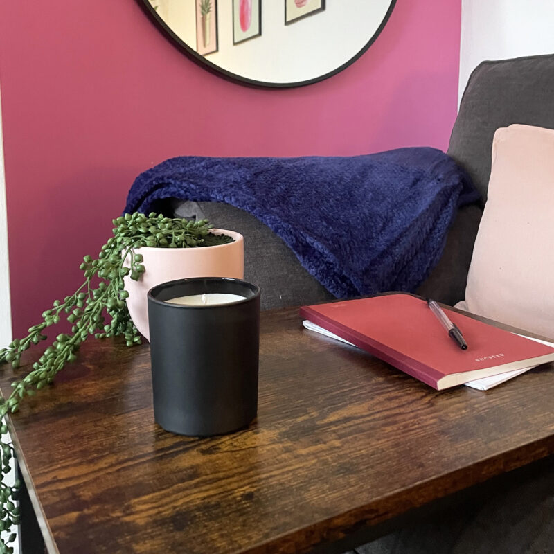 Karen 30cl Candle Glass Matt Black Pack Of 12 Cosy Owl