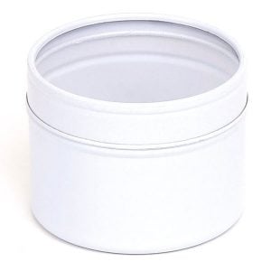 White Round Candle Tin With Window Lid - 100ml - Single