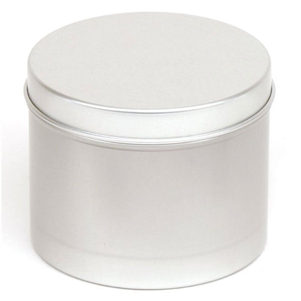 Silver Round Aluminium Candle Tin - 225ml - Single